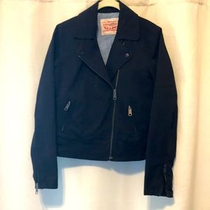 Levi’s Black Moto Jacket 100% Cotton Zip XS